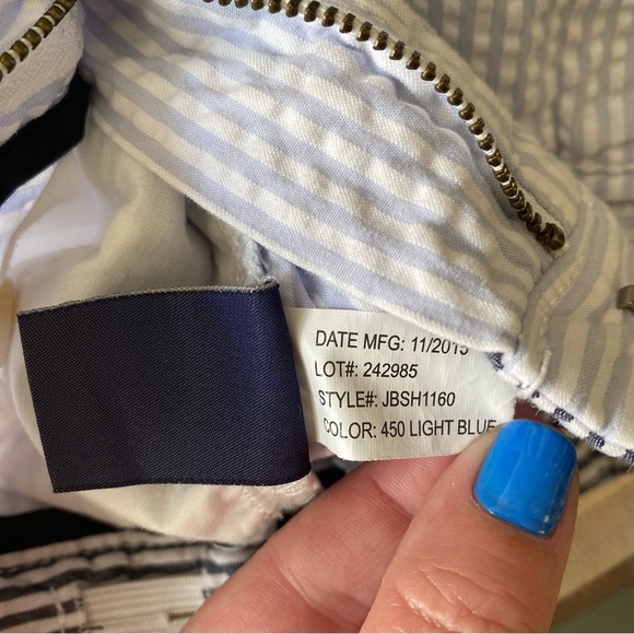 Johnnie-O Blue White Stripe Seersucker Surfsucker Shorts 6 - Picture 12 of 12